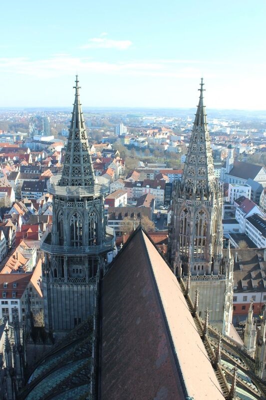 Views of the two towers Wendy The cathedral and city of Ulm